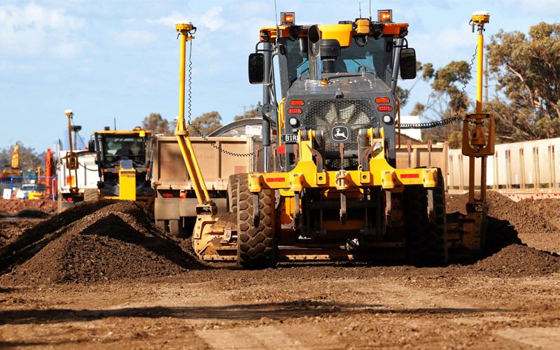 Winslow plant in operation white preparing the road surface